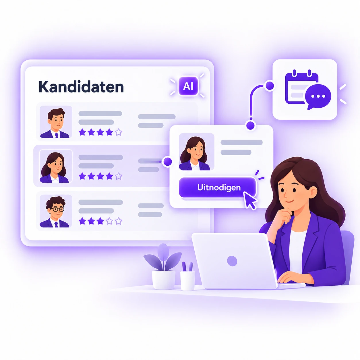 Recruiter beoordeelt de kandidaten