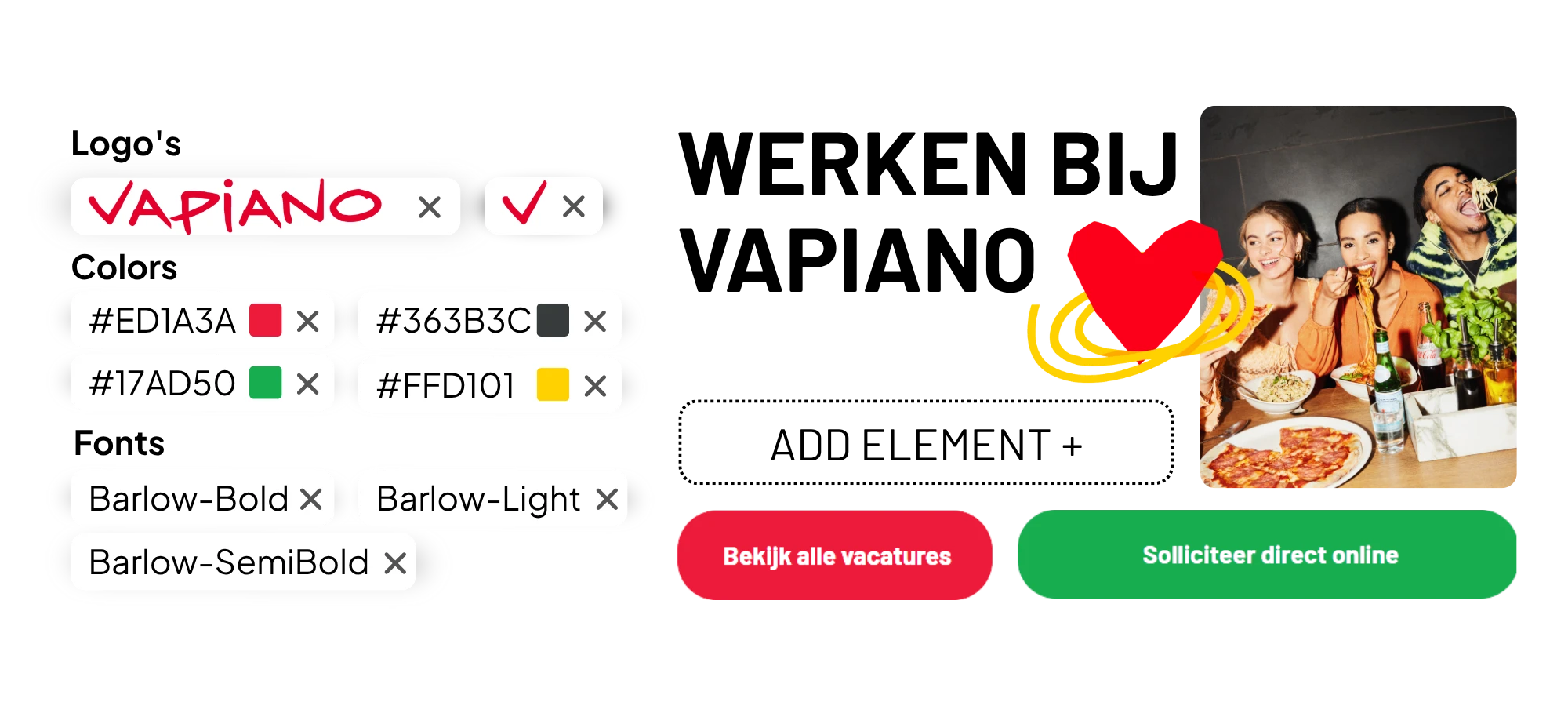 Werkenbij- / recruitment website volledig uniek en in huisstijl