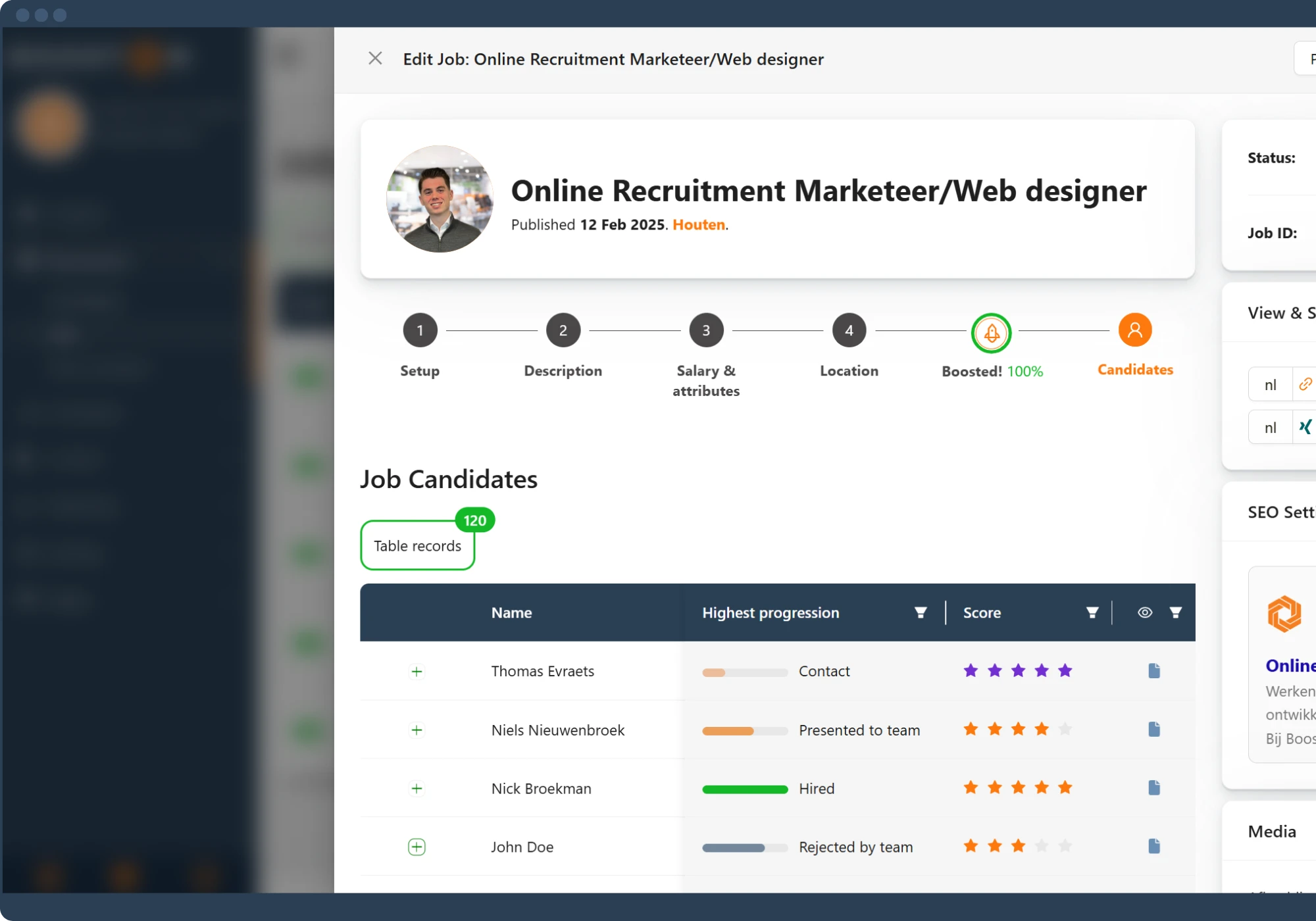 Booston dashboard preview